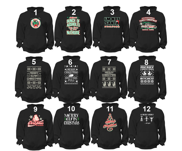 XtraFly Apparel Ugly Christmas Vacation Funny Hooded-Sweatshirt Pullover Hoodie