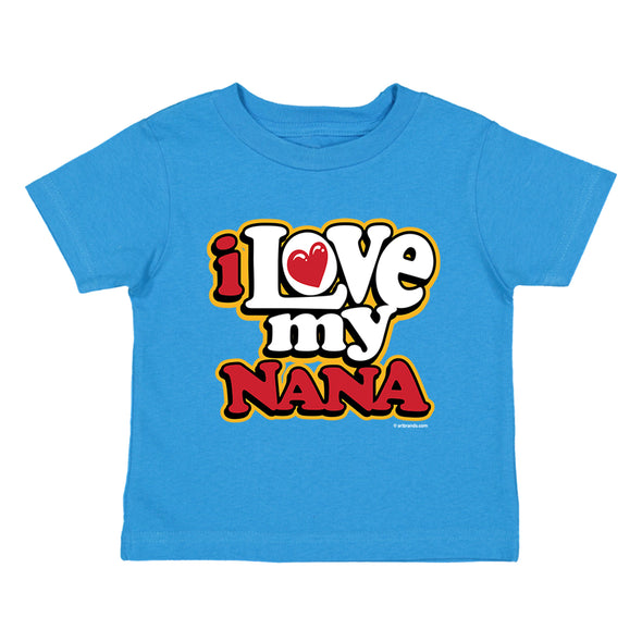 XtraFly Apparel Youth Toddler I Love My Nana Grandma Granny Grandchild Kids Birthday Gift Soft Fun Daughter Son Boy Girl Crewneck T-Shirt