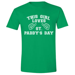 Free Shipping This Girl Loves St Paddy's Day St Patrick shirt Shamrock Clover Irish Men Women Unisex Crewneck T-Shirt