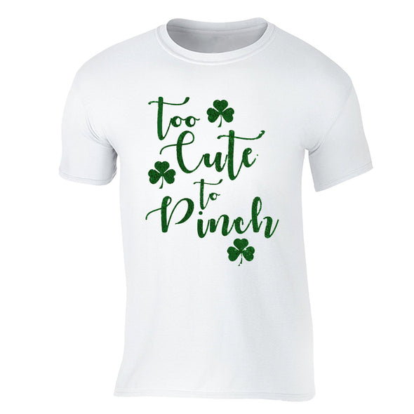 Free Shipping Mens St. Patrick's Day Saint Paddy Drunk shirt Too Cute To Pinch Shamrock Clover Irish Crewneck T-Shirt