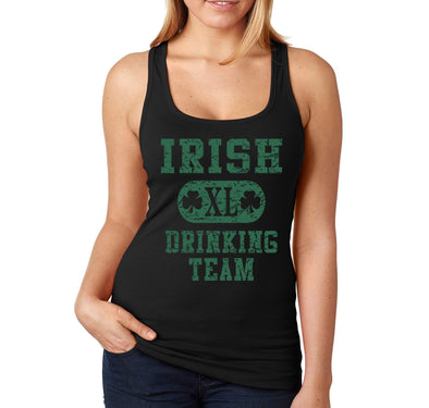 Free Shipping Womens Irish Drinking Team St. Patrick's Day Funny Party Beer Clover Shamrock Whiskey Racer-Back Tank-Top