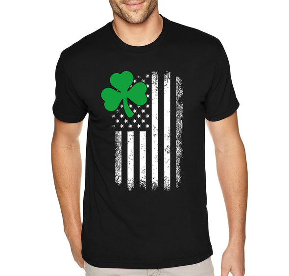 Free Shipping Men's Shamrock USA Flag Clover Shamrock Irish Ireland St. Patrick's Day T-Shirt