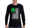 Free Shipping Men's Shamrock USA Flag Clover Shamrock Irish Ireland St. Patrick's Day Long Sleeve T-Shirt