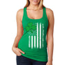 Free Shipping Women's Shamrock USA Flag Clover Shamrock Irish Ireland St. Patrick's Day Clover Racer-Back Tank-Top