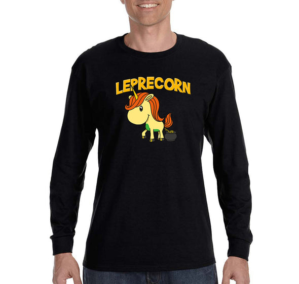 Free Shipping Men's Leprecorn Unicorn Leprechaun St. Patrick's Day Shamrock Shenanigans Pot Gold Irish Shamrock Long Sleeve T-Shirt