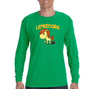 Free Shipping Men's Leprecorn Unicorn Leprechaun St. Patrick's Day Shamrock Shenanigans Pot Gold Irish Shamrock Long Sleeve T-Shirt