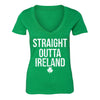 Free Shipping Womens St. Patrick's Day Saint Paddy Drunk shirt Straight Outta Ireland Shamrock Clover Irish Women Short Sleeve V-Neck T-Shirt