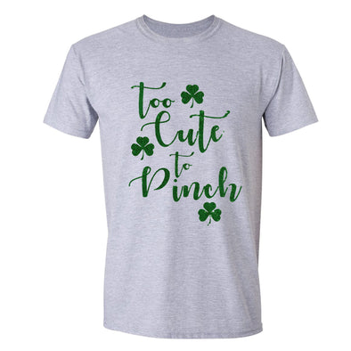 Free Shipping Mens St. Patrick's Day Saint Paddy Drunk shirt Too Cute To Pinch Shamrock Clover Irish Crewneck T-Shirt