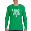 Free Shipping Men's St. Patrick's Day Saint Paddy Drunk shirt Straight Outta Ireland Shamrock Clover Irish Men's Long Sleeve T-Shirt