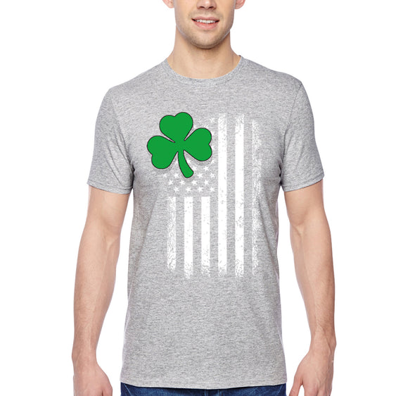 Free Shipping Men's Shamrock USA Flag Clover Shamrock Irish Ireland St. Patrick's Day T-Shirt