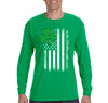 Free Shipping Men's Shamrock USA Flag Clover Shamrock Irish Ireland St. Patrick's Day Long Sleeve T-Shirt