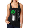 Free Shipping Women's Shamrock USA Flag Clover Shamrock Irish Ireland St. Patrick's Day Clover Racerback Tanktop