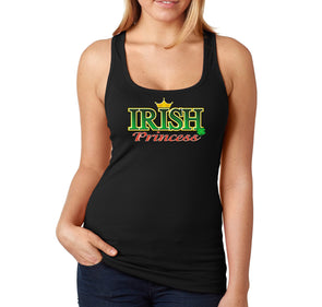 Free Shipping Women's Irish Princess Clover Shamrock Crown St. Patrick's Day Racer-Back Tank-Top