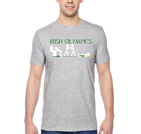 Free Shipping Men's Irish Olympics Funny Drinking Beer Whiskey Clover Shamrock Shenanigans Team Party St. Patrick's Day T-Shirt