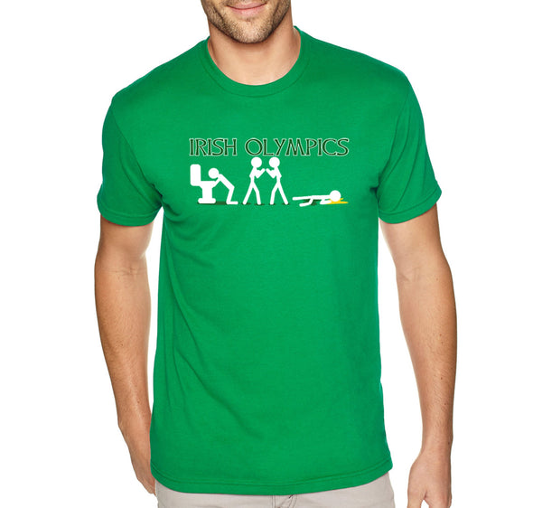 Free Shipping Men's Irish Olympics Funny Drinking Beer Whiskey Clover Shamrock Shenanigans Team Party St. Patrick's Day T-Shirt