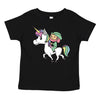 Free Shipping Kids Youth Childrens Leprechaun Riding Unicorn Clover Shamrock Magic Cute Irish St. Patrick's Day T-Shirt