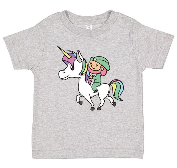 Free Shipping Kids Youth Childrens Leprechaun Riding Unicorn Clover Shamrock Magic Cute Irish St. Patrick's Day T-Shirt