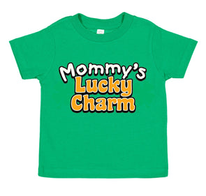 Free Shipping Youth Toddler Kids Mommy's Lucky Charm St. Patrick's Day Clover T-Shirt