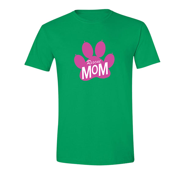 Free Shipping Men's Rescue Mom Cat Dog Animal Mother's Day Crewneck Short Sleeve T-Shirt Birthday Gift Aunt Nana Mother Grandma Tee