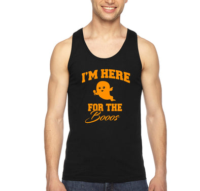 XtraFly Apparel Men's Halloween I'm Here for the Boo's Party Fall Trick or Treat Gift Tanktop Black top