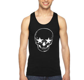 XtraFly Apparel Men's Halloween Skeleton Head Stars  Party Fall Trick or Treat Gift Tanktop Black top