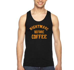 XtraFly Apparel Men's Halloween Nightmare Before Coffee Party Fall Trick or Treat Gift Tanktop Black top