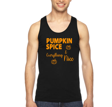 XtraFly Apparel Men's Halloween Pumpkin Spice Everything Nice Party Fall Trick or Treat Gift Tanktop Black top