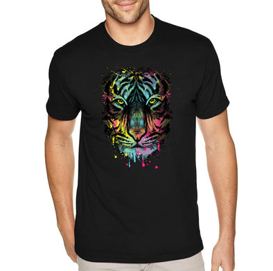 XtraFly Apparel Men&#39;s Tee Neon Tiger Animal Wild Jungle Zoo Lion Crewneck T-shirt