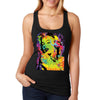 XtraFly Apparel Women&#39;s Neon Marilyn Monroe Sexy Pin Up Vintage Blonde Bombshell Beauty Tie Dye Racerback