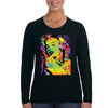 XtraFly Apparel Women&#39;s Neon Marilyn Monroe Sexy Pin Up Vintage Blonde Bombshell Beauty Tie Dye Long Sleeve T-Shirt