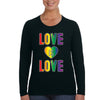 XtraFly Apparel Women&#39;s Love is Love LGBTQ Queer Gay AF Pride Flag Rainbow Bisexual Lesbian Pansexual Transgender Ally Long Sleeve T-Shirt