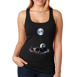 XtraFly Apparel Women&#39;s Space Otter Galaxy Earth Beaver Badger Wild Animal Zoo Mars Moon Alien UFO Rocket Ship Astronaut Sea Ocean Racerback