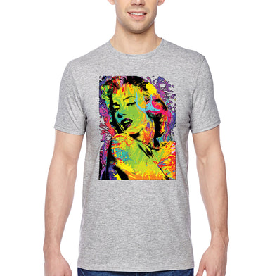 XtraFly Apparel Men&#39;s Tee Neon Marilyn Monroe Sexy Pin Up Vintage Blonde Bombshell Beauty Tie Dye Crewneck T-shirt