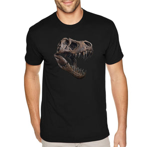 XtraFly Apparel Men&#39;s Tee T-Rex Skull Dinosaur Fossil Skeleton Artifact Ancient Prehistoric Wild Tyrannosaurus Triceratops Crewneck T-shirt