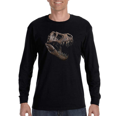 XtraFly Apparel Men&#39;s T-Rex Skull Dinosaur Fossil Skeleton Artifact Ancient Prehistoric Animal Tyrannosaurus Triceratops Long Sleeve T-Shirt