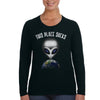 XtraFly Apparel Women&#39;s This Place Sucks Alien Earth Extraterrestrial Space Galaxy Mars Moon Astronaut UFO Rocket Cosmic Long Sleeve T-Shirt