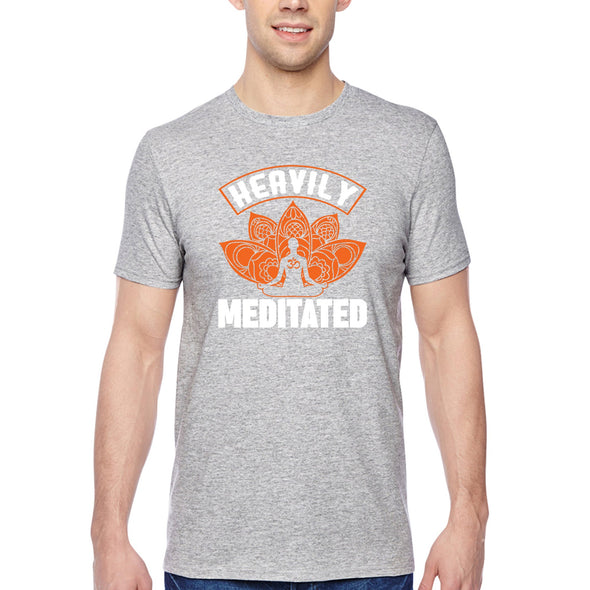 XtraFly Apparel Men&#39;s Tee Heavily Meditated Om Aum Lotus Flower Yoga Buddha Mediation Mindfulness Namaste Zen Soul Nirvana Crewneck T-shirt