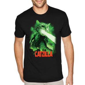 XtraFly Apparel Men&#39;s Tee Catzilla Cat Animal Pet Kitty Kitten Tabby Monster Creature Japan Japanese Tokyo Anime Godzilla Crewneck T-shirt