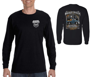 XtraFly Apparel Men&#39;s Midnight Runners Moonshine Moonshiners Popcorn Shine Country Whiskey Prohibition Brewery Drinking Long Sleeve T-Shirt