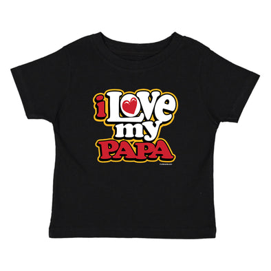 XtraFly Apparel Youth Toddler I Love My Papa Kids Dad Daddy Dada Father Birthday Gift Baby Soft Fun Daughter Son Boy Girl Crewneck T-Shirt