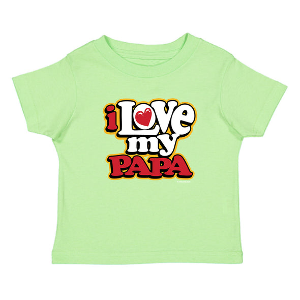 XtraFly Apparel Youth Toddler I Love My Papa Kids Dad Daddy Dada Father Birthday Gift Baby Soft Fun Daughter Son Boy Girl Crewneck T-Shirt