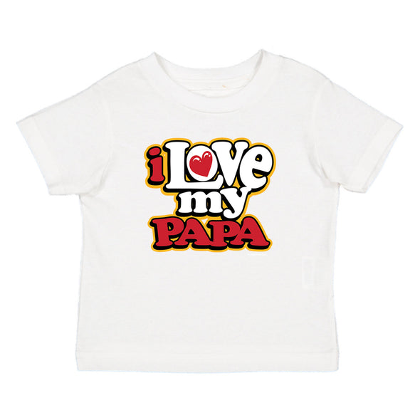 XtraFly Apparel Youth Toddler I Love My Papa Kids Dad Daddy Dada Father Birthday Gift Baby Soft Fun Daughter Son Boy Girl Crewneck T-Shirt