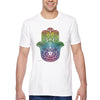 XtraFly Apparel Men&#39;s Tee Rainbow Hamsa Hand Khamsa Evil Eye Star of David Faith Jew Jewish Judaism Islam Muslim Hebrew Crewneck T-shirt