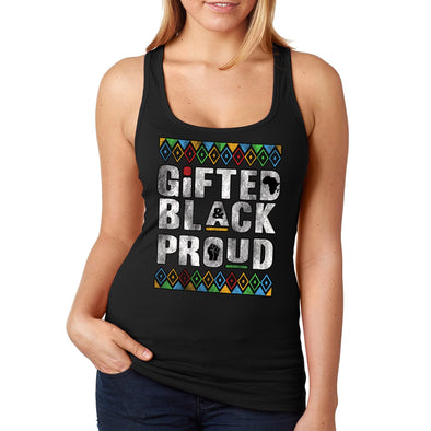 XtraFly Apparel Women&#39;s Gifted Black Proud BLM Lives Matter Beautiful Pride Africa Heritage African American Afro Rasta Rastafari Racerback