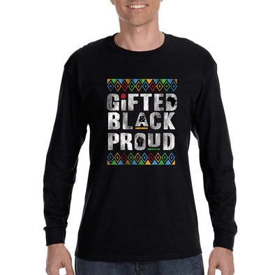 XtraFly Apparel Men&#39;s Gifted Black Proud BLM Lives Matter Beautiful Pride Africa Heritage African American Afro Rasta Long Sleeve T-Shirt