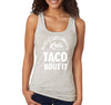 XtraFly Apparel Women&#39;s Let&#39;s Taco Bout It Mexico Mexican Heritage Cinco De Mayo Hispanic Spanish Fiesta Latino Tequila Margarita Racerback