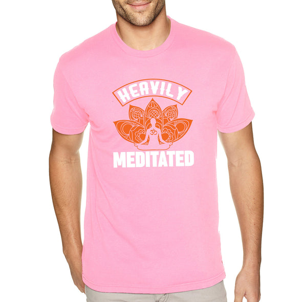 XtraFly Apparel Men&#39;s Tee Heavily Meditated Om Aum Lotus Flower Yoga Buddha Mediation Mindfulness Namaste Zen Soul Nirvana Crewneck T-shirt