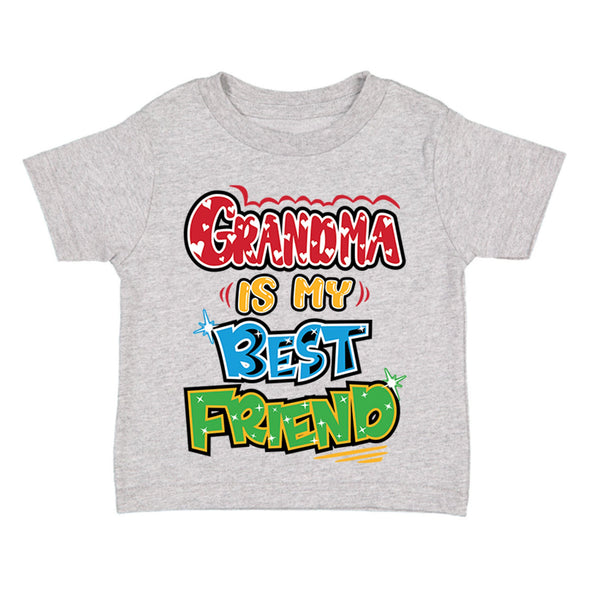 XtraFly Apparel Youth Toddler Grandma Is My Best Friend Grandmother Kids Birthday Gift Baby Soft Fun Daughter Son Boy Girl Crewneck T-Shirt