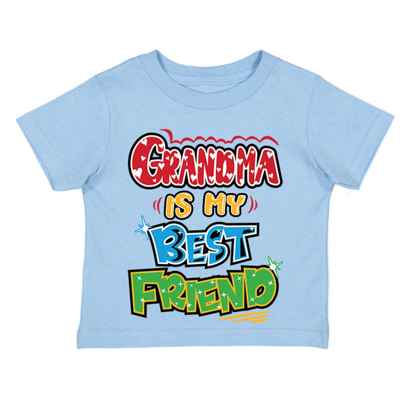 XtraFly Apparel Youth Toddler Grandma Is My Best Friend Grandmother Kids Birthday Gift Baby Soft Fun Daughter Son Boy Girl Crewneck T-Shirt