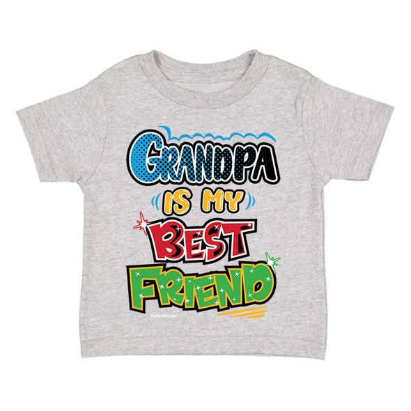 XtraFly Apparel Youth Toddler Grandpa Is My Best Friend Grandfather Kids Birthday Gift Baby Soft Fun Daughter Son Boy Girl Crewneck T-Shirt